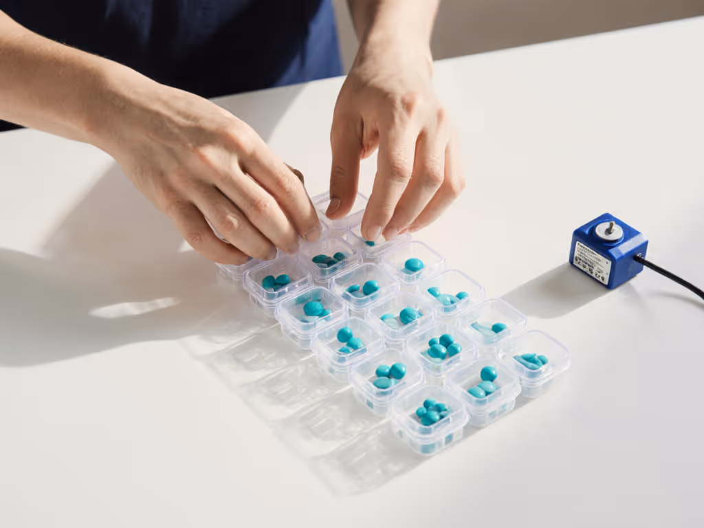 hand_adjusting_pill_organizer_compartments_with_motor