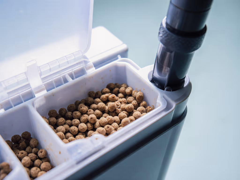 clogged_auto_feeder_mechanism_showing_food_clumps