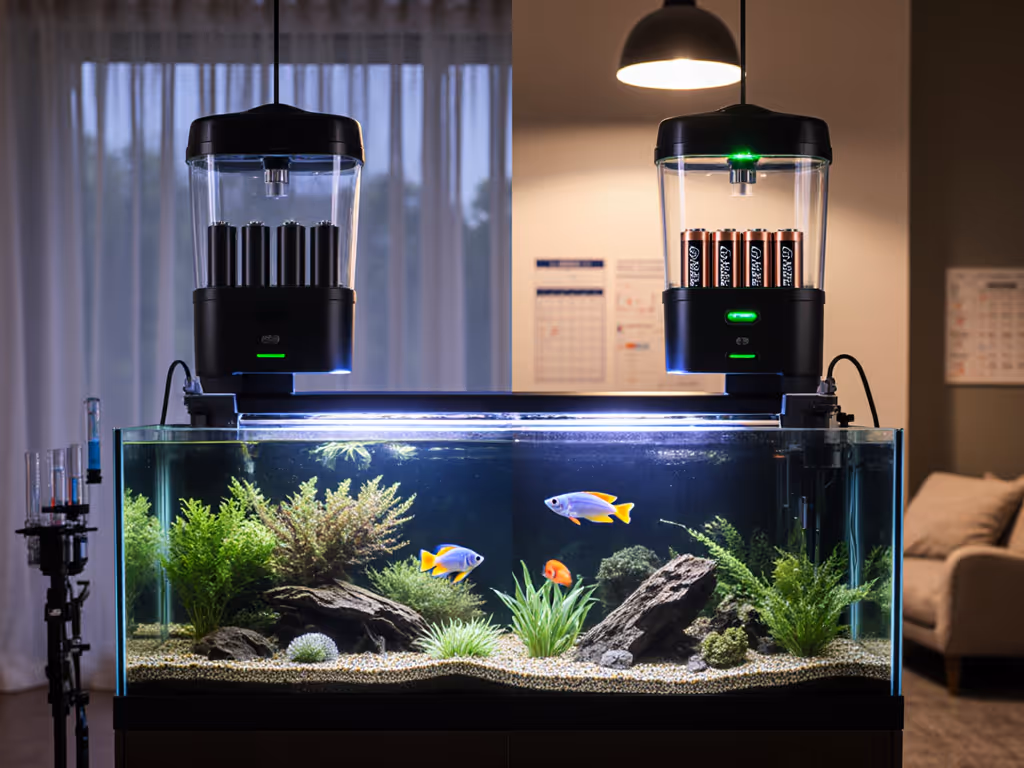 Auto Fish Feeder Battery Life: Rechargeable vs Disposable Compared